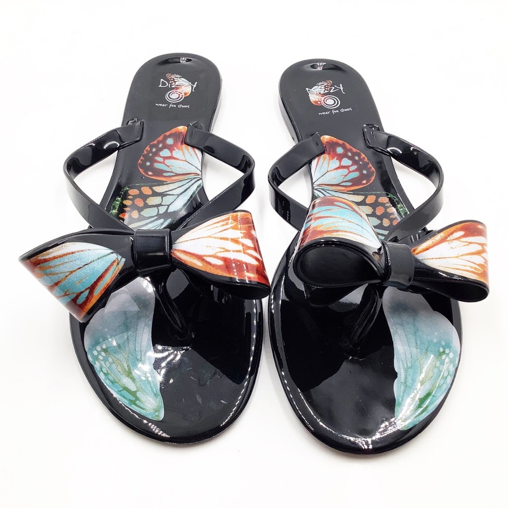 🆕{ Dizzy}Butterfly Pattern Jelly Slippers - Picture 4 of 7